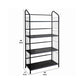 4 Tier Industrial Style Open Frame Metal Bookshelf, Black By Benzara | Bookcases |  Modishstore  - 5