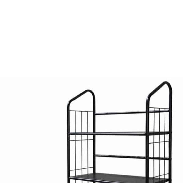 5 Tier Industrial Style Open Frame Metal Bookshelf, Black By Benzara | Bookcases |  Modishstore  - 3