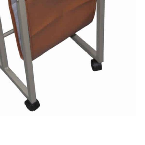 Fabric And Metal Laptop Cart With Wooden Top, Gray And Brown By Benzara | Cabinets |  Modishstore  - 2
