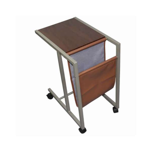 Fabric And Metal Laptop Cart With Wooden Top, Gray And Brown By Benzara | Cabinets |  Modishstore 