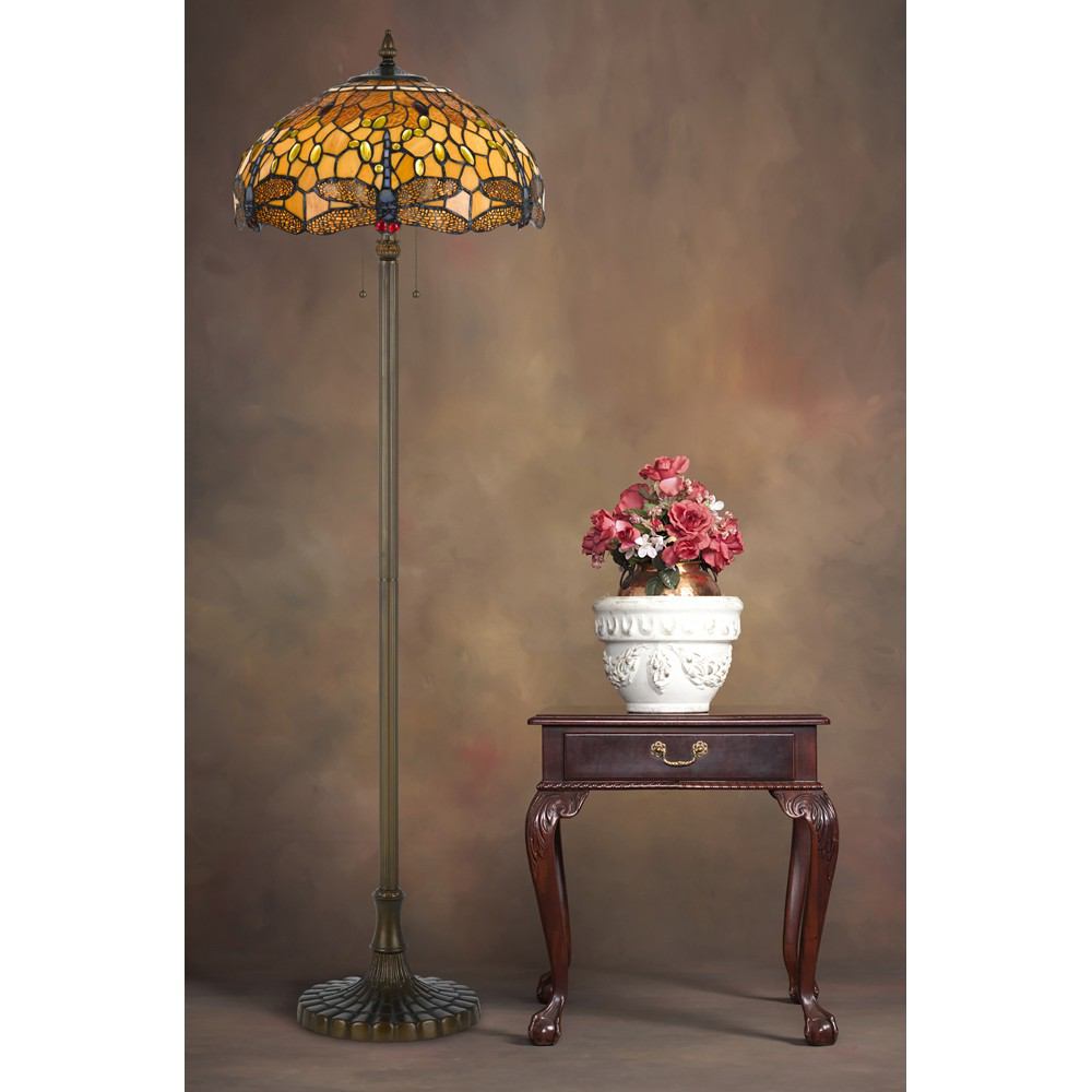 Cal Lighting BO-2372FL 60Wx2 Tiffany Floor Lamp | Modishstore | Floor Lamps
