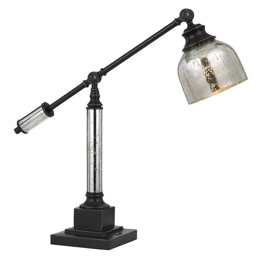 Cal Lighting BO-2602TB 60W Metal Desk Lamp With Glass Shade | Modishstore | Desk Lamps