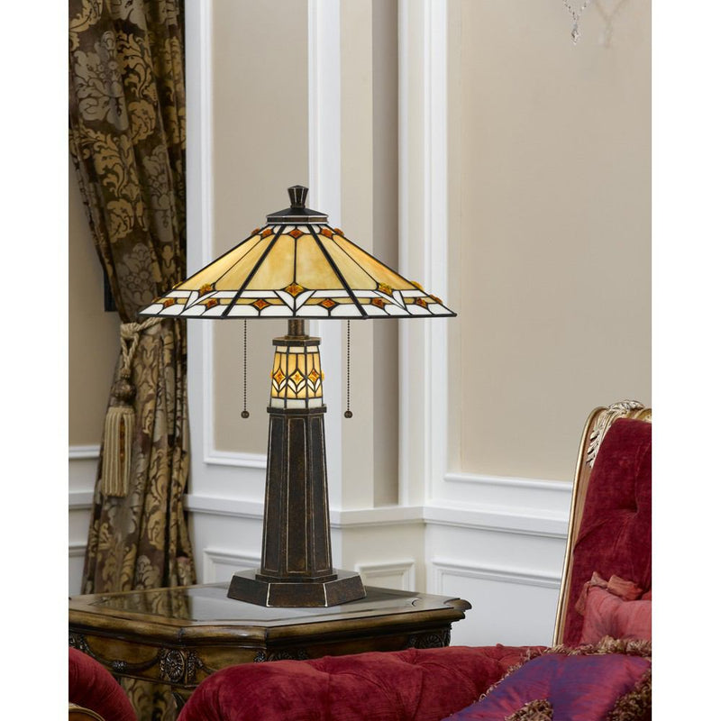 Cal Lighting BO-2670TB 60W X 2 Tiffany Table Lamp | Modishstore | Table Lamps
