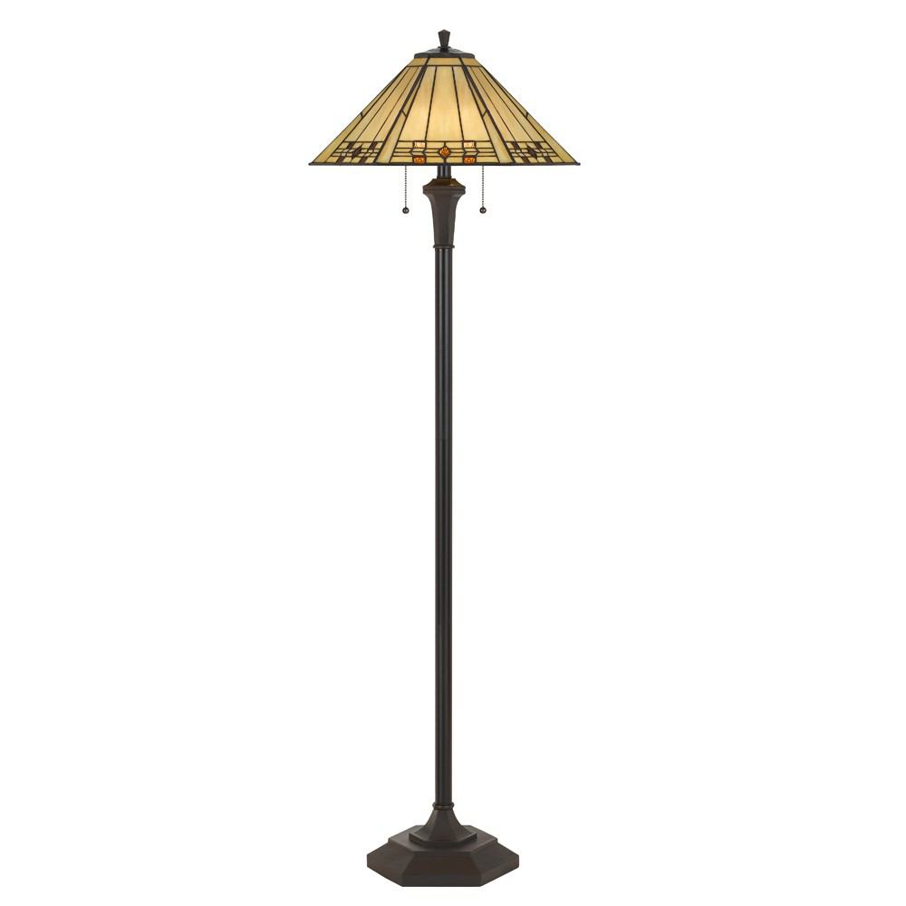Cal Lighting BO-2676FL 100W X 2 Tiffany Floor Lamp | Modishstore | Floor Lamps