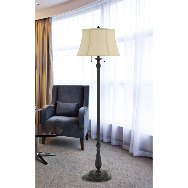 Cal Lighting BO-2716FL-DB 60W X 2  Barnwell Metal/Resin Floor Lamp | Modishstore | Floor Lamps