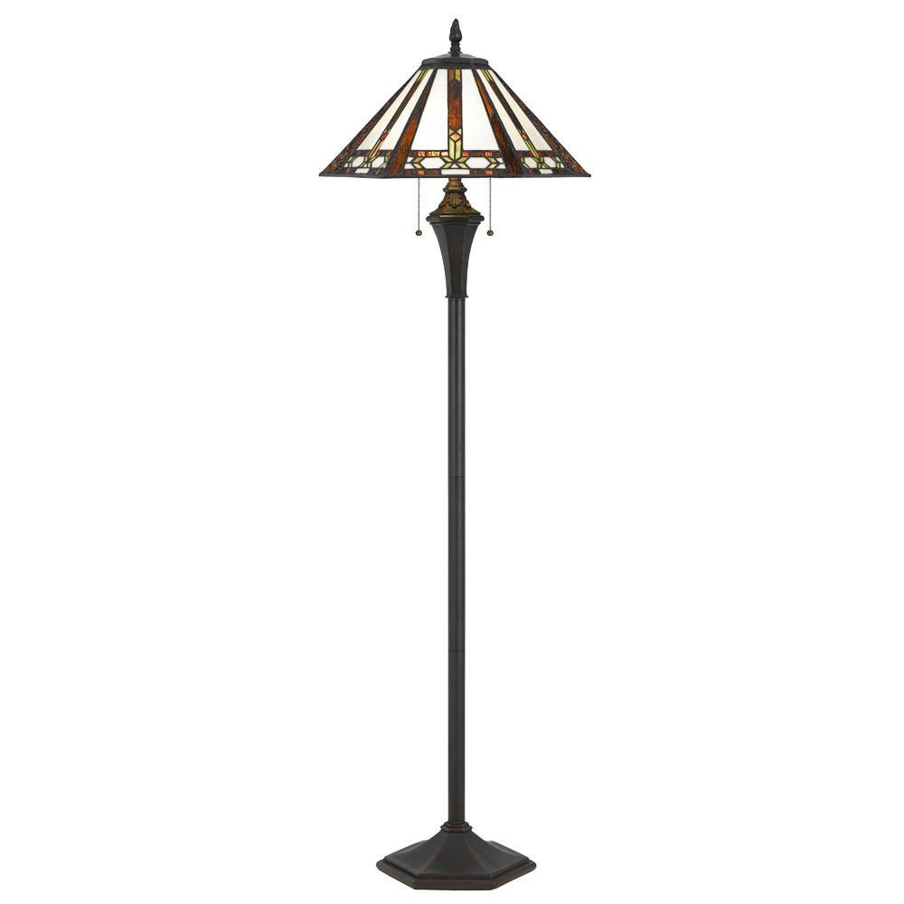 Cal Lighting BO-2717FL 60W X 2 Tiffany Floor Lamp-2
