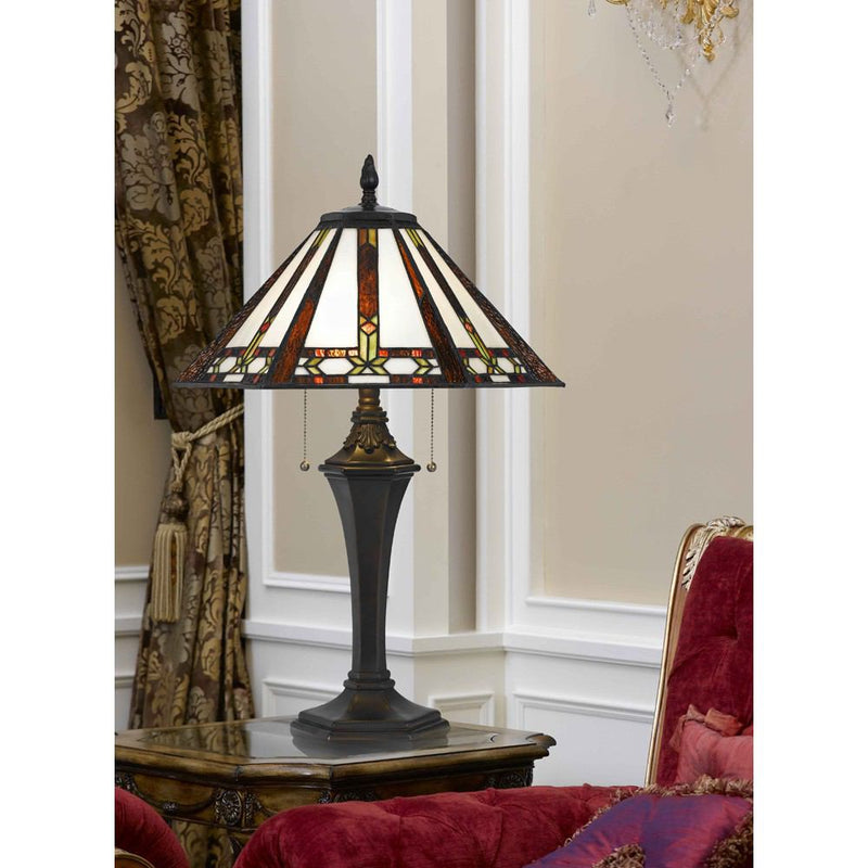 Cal Lighting BO-2717TB 60W X 2 Tiffany Table Lamp | Modishstore | Table Lamps