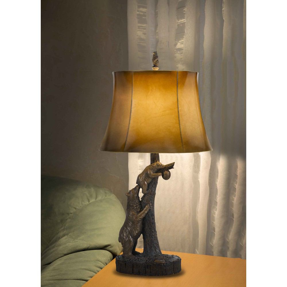 Cal Lighting BO-2731TB 150W 3 Way Bear Resin Table Lamp | Modishstore | Table Lamps