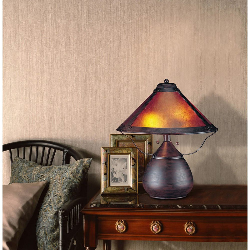 Cal Lighting BO-464 40W X 2 Mica Table Lamp | Modishstore | Table Lamps