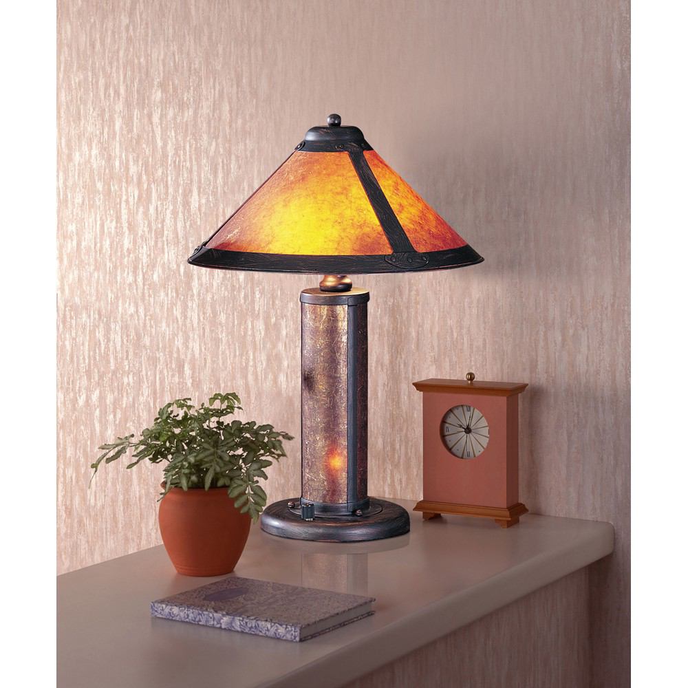 Cal Lighting BO-466 40W Mica Accent Lamp With Nite Lite | Modishstore | Table Lamps
