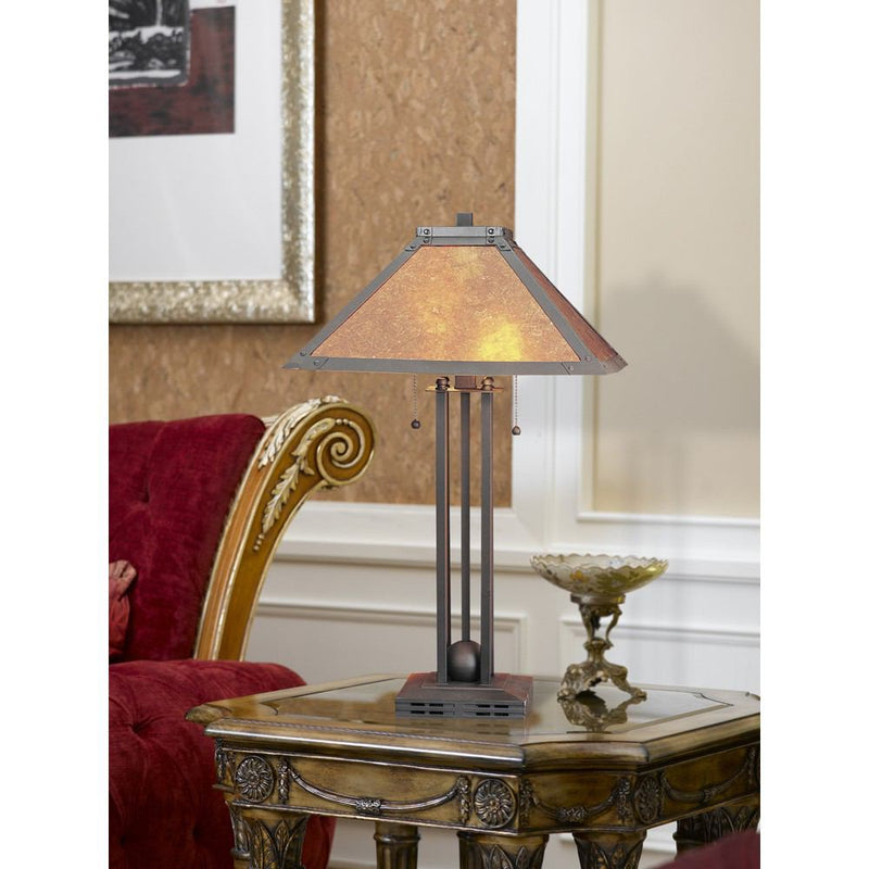 Cal Lighting BO-476 60W X 2 Table Lamp With Mica Shade | Modishstore | Table Lamps