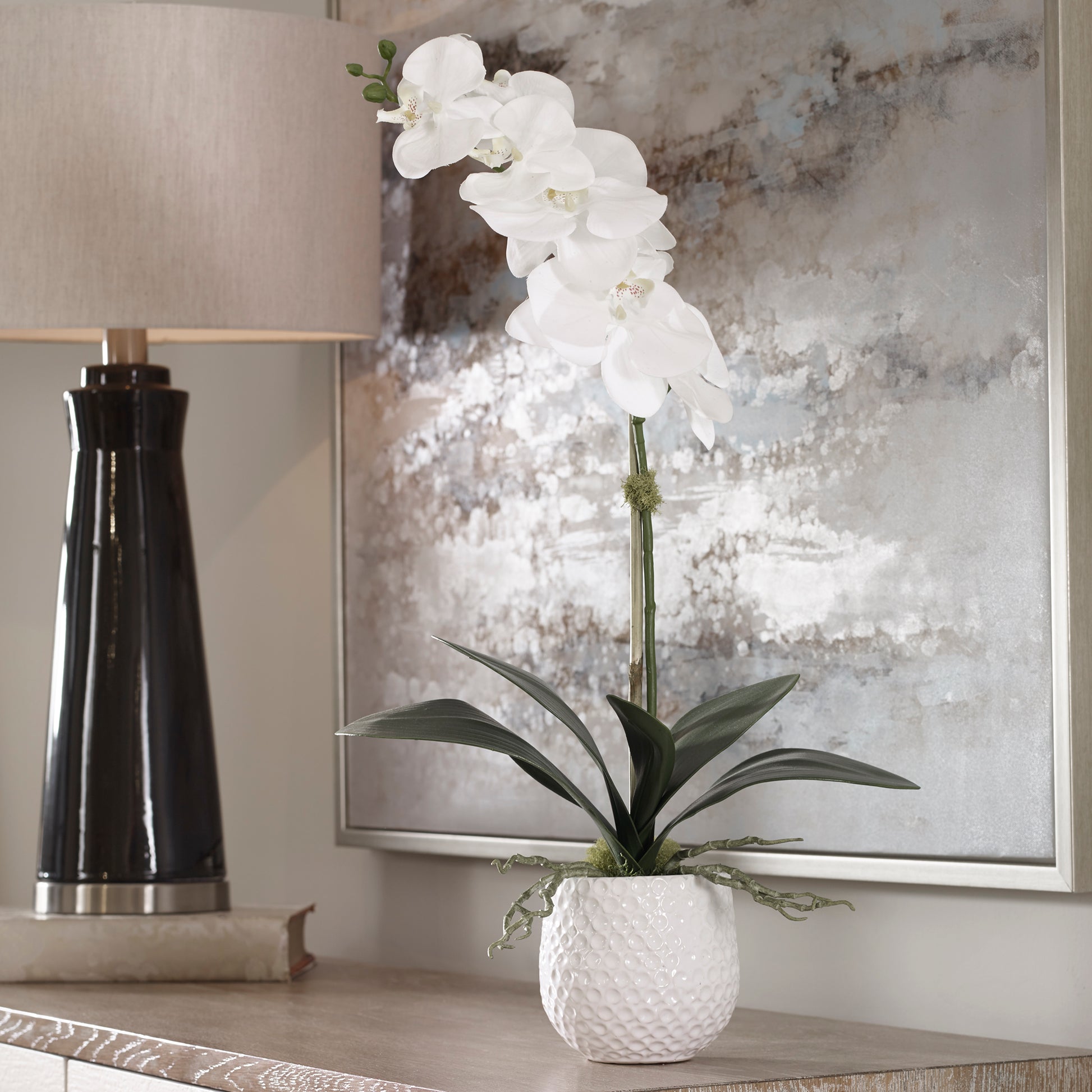Uttermost Cami White Orchid | Modishstore | Planters, Troughs & Cachepots