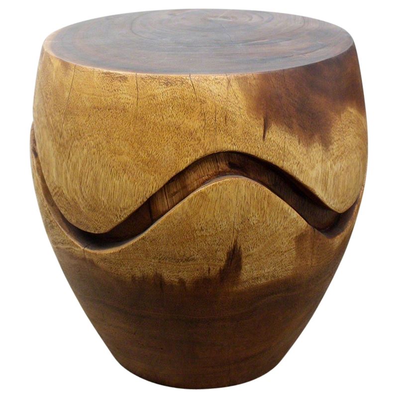 Haussmann Barrel Puzzle Drum 18" Dia - Walnut | Coffee Tables | Modishstore-4