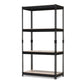 baxton studio cody black metal 4 shelf multipurpose shelving rack | Modish Furniture Store-2