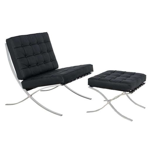 LeisureMod Bellefonte Style Modern Pavilion Chair & Ottoman | Lounge Chairs | Modishstore