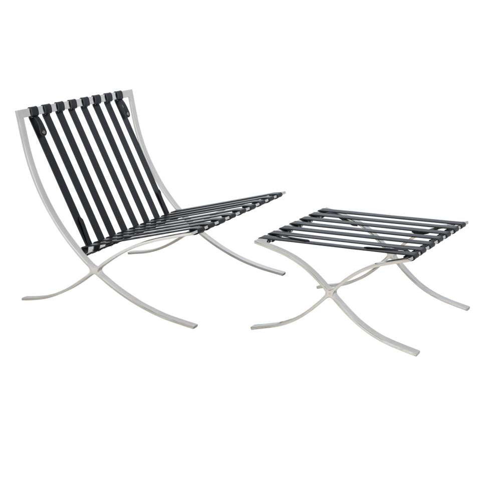 LeisureMod Bellefonte Style Modern Pavilion Chair & Ottoman | Lounge Chairs | Modishstore - 2