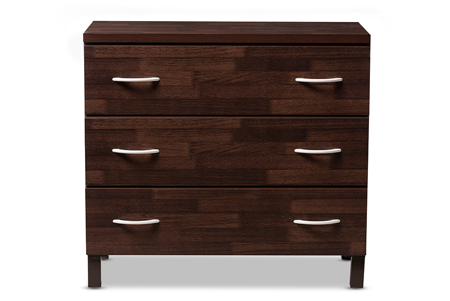 baxton studio maison modern and contemporary oak brown finish wood 3 drawer storage chest | Modish Furniture Store-3