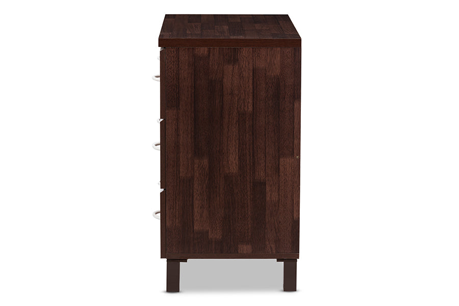 baxton studio maison modern and contemporary oak brown finish wood 3 drawer storage chest | Modish Furniture Store-5