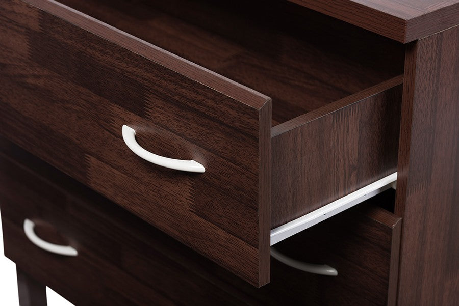 Baxton Studio Maison Modern and Contemporary Oak Brown Finish Wood 3-Drawer Storage Chest | Modishstore | Drawers-2