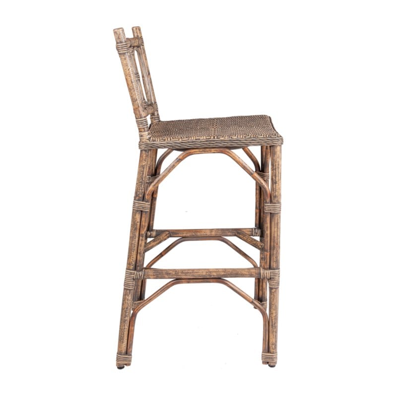 Fela Rattan Barstool, Grey Wash by Jeffan | Bar Stools | Modishstore - 2