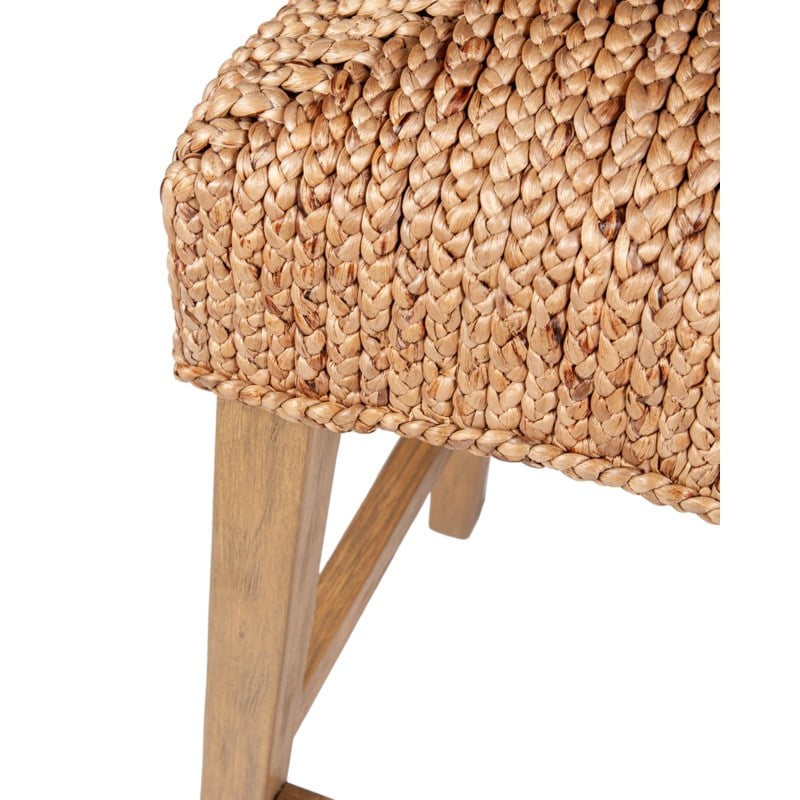 Quinn Driftwood/Waterhyacinth Bar Stool (K/D), Natural Set of 2 by Jeffan | Bar Stools | Modishstore - 2