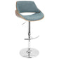 LumiSource Fabrizzi Height Adjustable Barstool with Swivel | Modishstore | Bar Stools