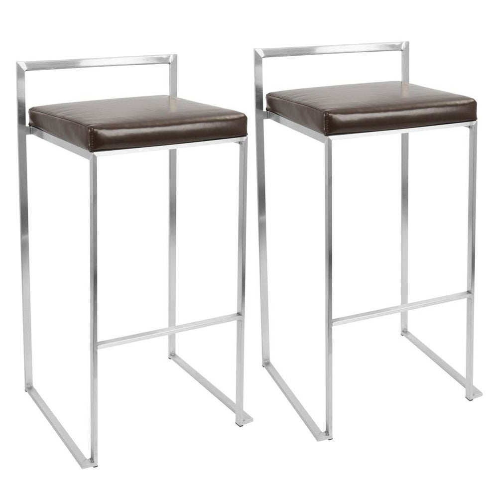 LumiSource Fuji Stacker Bar Stool Set of 2-2