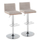 Mason Contemporary Adjustable Barstool with Swivel in Chrome Metal By LumiSource - Set of 2 | Bar Stools | Modishstore - 15