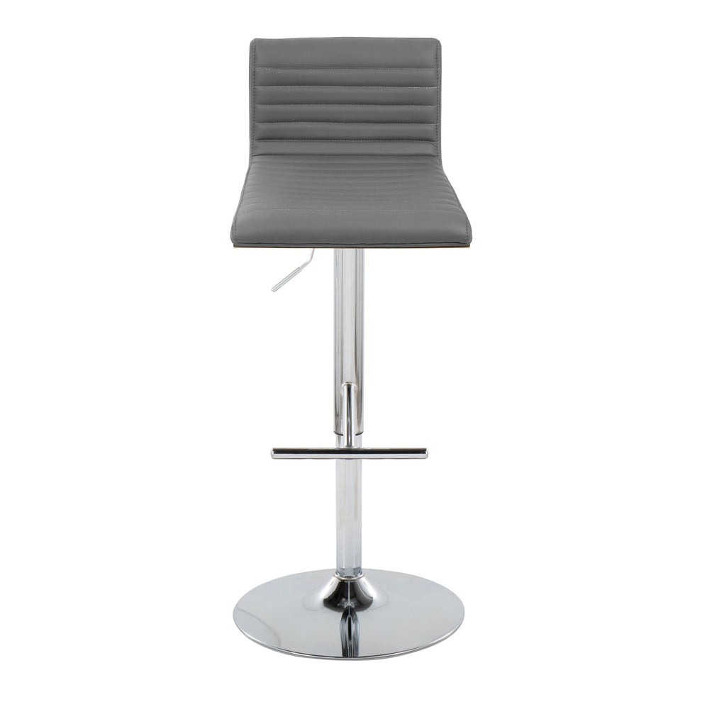 Mason Contemporary Adjustable Barstool with Swivel in Chrome Metal By LumiSource - Set of 2 | Bar Stools | Modishstore - 2
