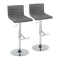 Mason Contemporary Adjustable Barstool with Swivel in Chrome Metal By LumiSource - Set of 2 | Bar Stools | Modishstore