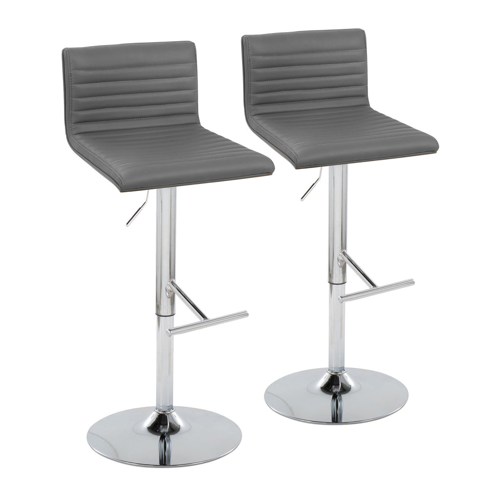 Mason Contemporary Adjustable Barstool with Swivel in Chrome Metal By LumiSource - Set of 2 | Bar Stools | Modishstore