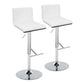 Mason Contemporary Adjustable Barstool with Swivel in Chrome Metal By LumiSource - Set of 2 | Bar Stools | Modishstore - 8