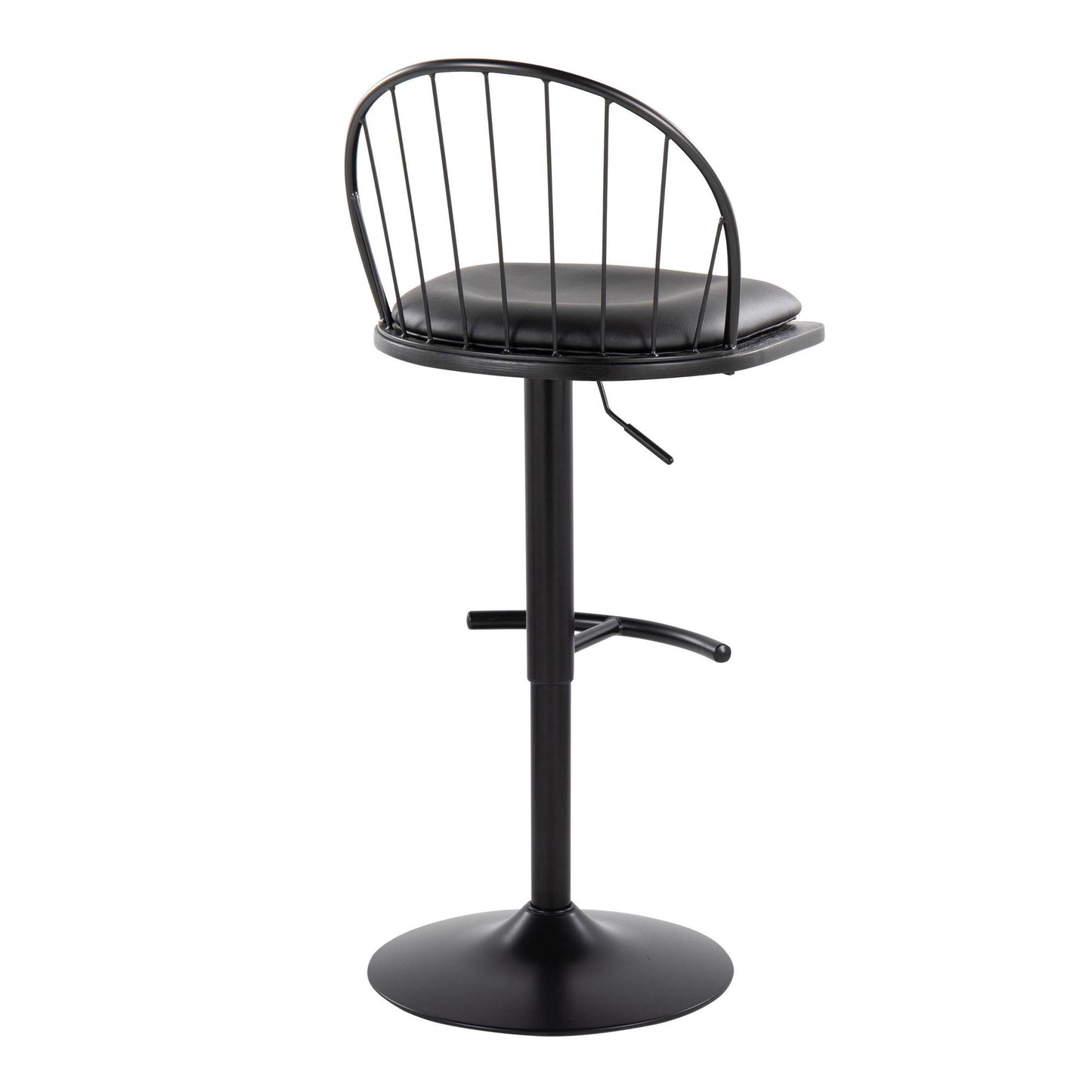 Riley Adjustable Barstool - Set of 2 Black By LumiSource | Bar Stools | Modishstore - 6