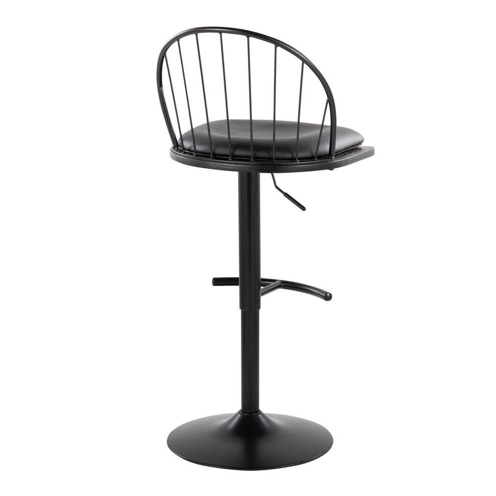 Riley Adjustable Barstool - Set of 2 Black By LumiSource | Bar Stools | Modishstore - 6