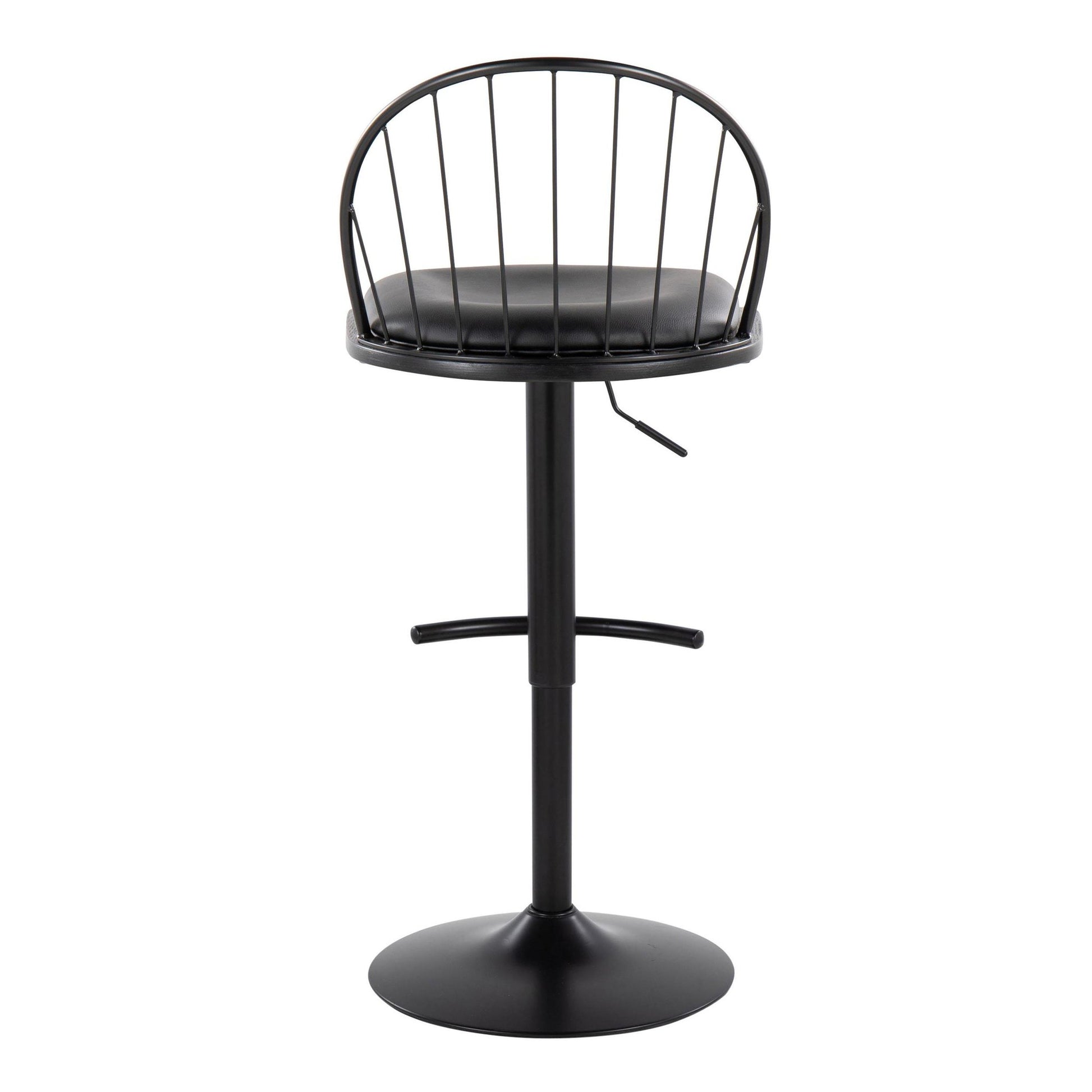 Riley Adjustable Barstool - Set of 2 Black By LumiSource | Bar Stools | Modishstore - 7