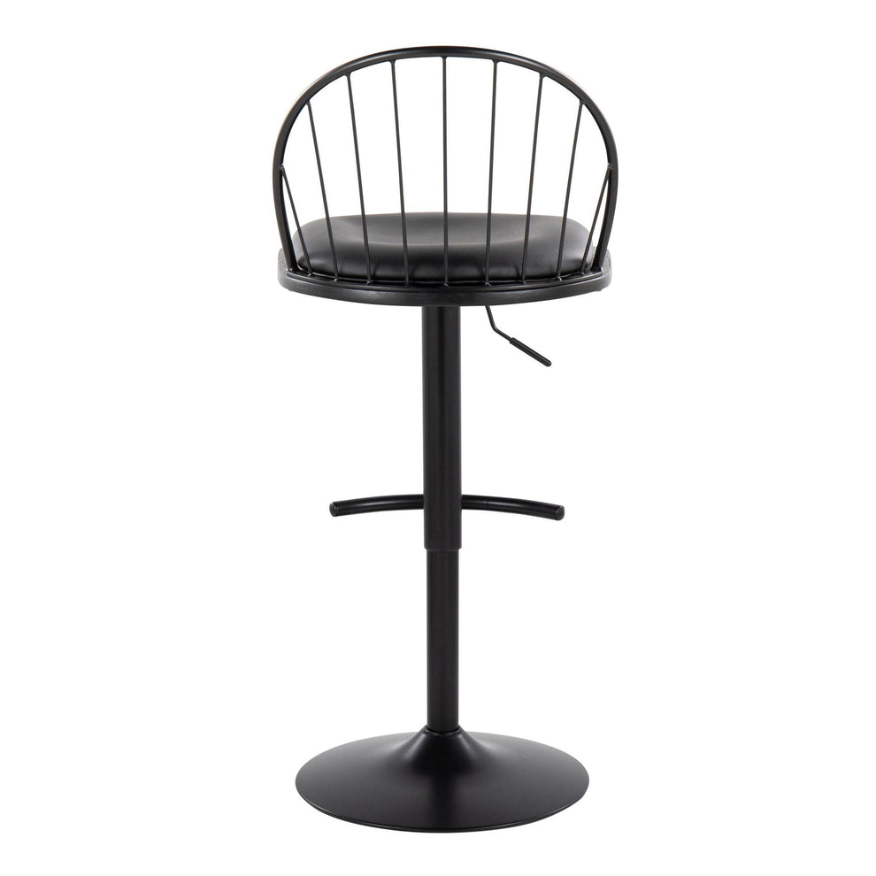 Riley Adjustable Barstool - Set of 2 Black By LumiSource | Bar Stools | Modishstore - 7