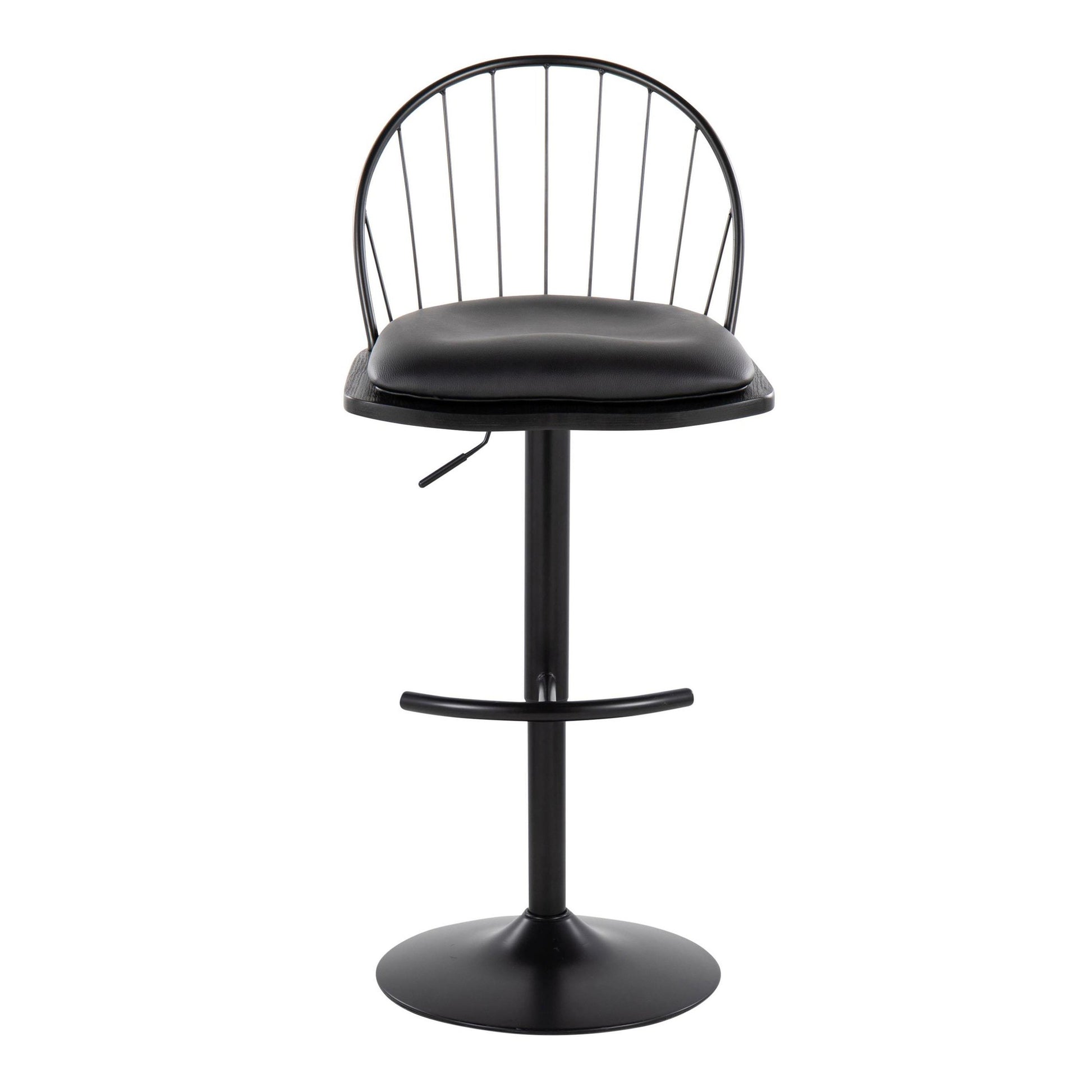 Riley Adjustable Barstool - Set of 2 Black By LumiSource | Bar Stools | Modishstore - 8