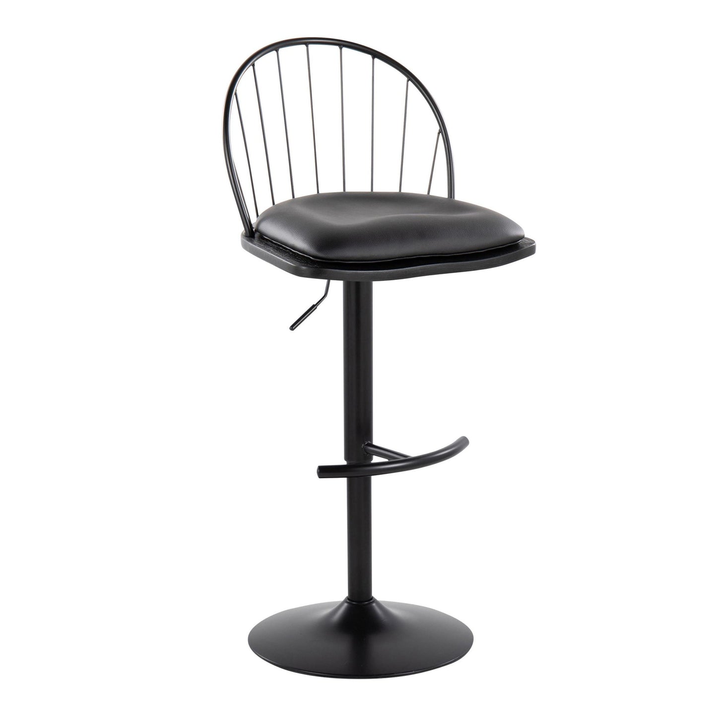 Riley Adjustable Barstool - Set of 2 Black By LumiSource | Bar Stools | Modishstore - 4