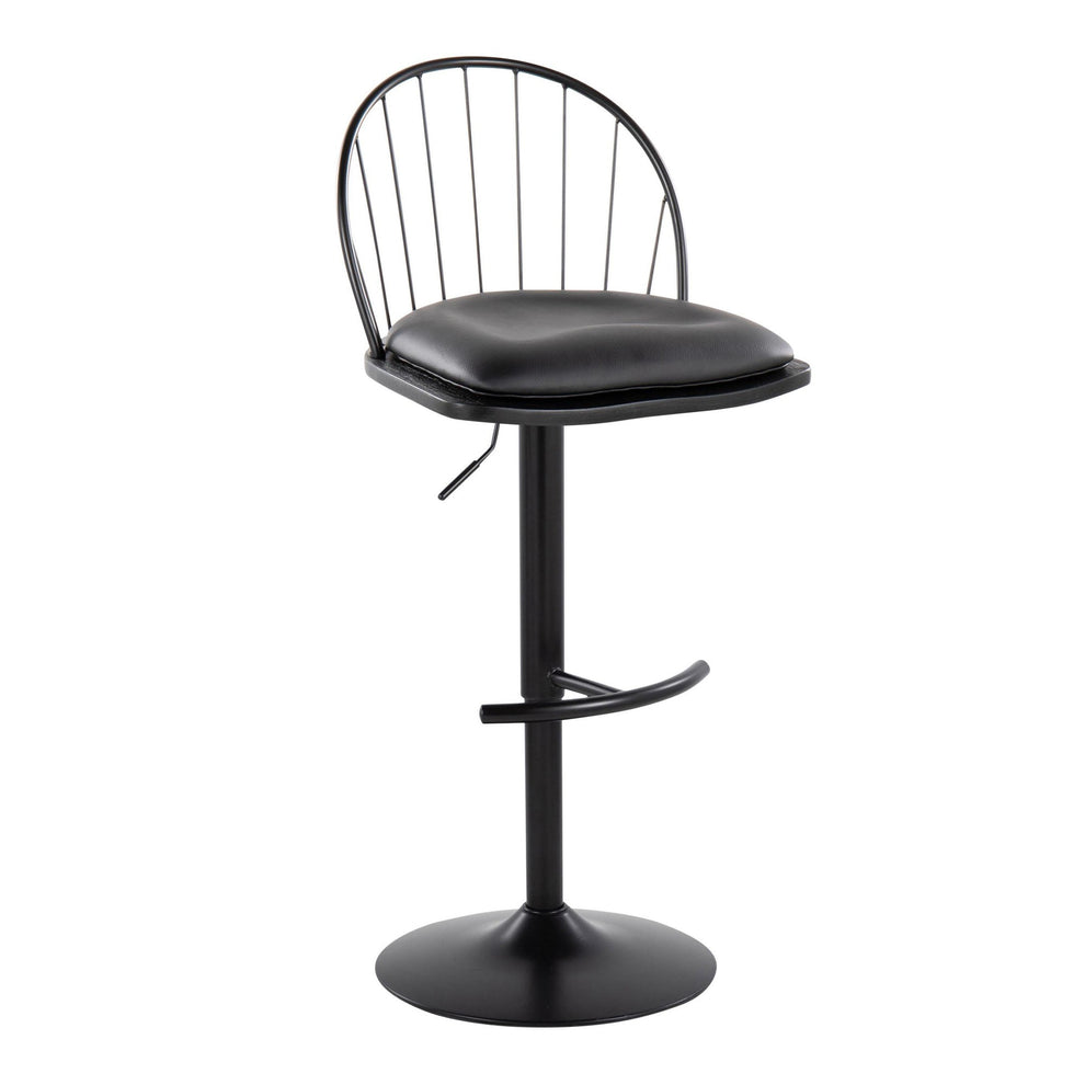 Riley Adjustable Barstool - Set of 2 Black By LumiSource | Bar Stools | Modishstore - 4