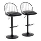 Riley Adjustable Barstool - Set of 2 Black By LumiSource | Bar Stools | Modishstore - 3