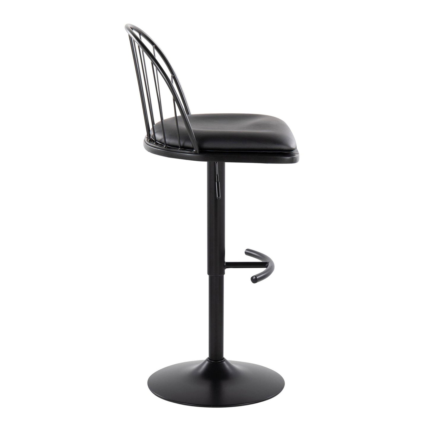 Riley Adjustable Barstool - Set of 2 Black By LumiSource | Bar Stools | Modishstore - 5