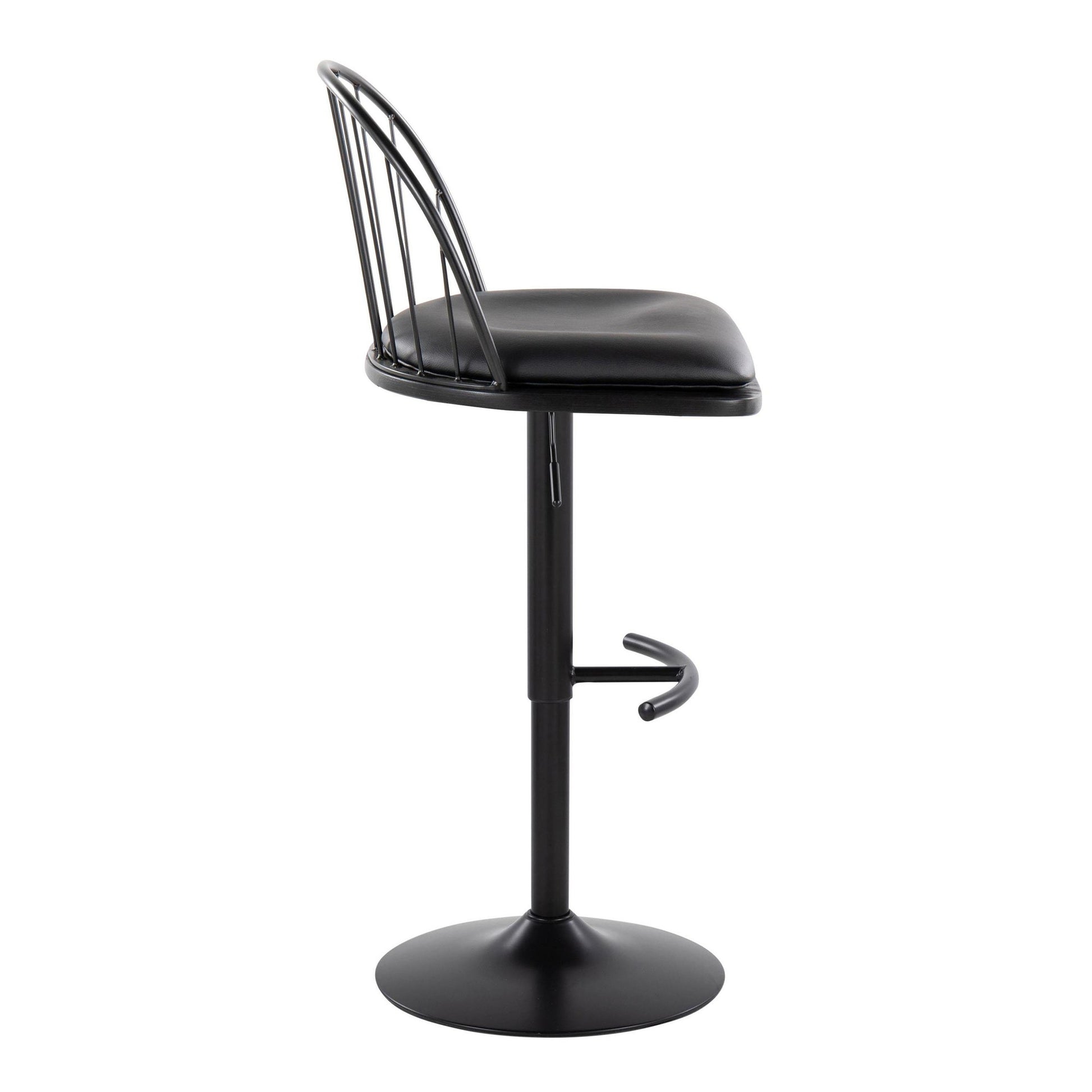 Riley Adjustable Barstool - Set of 2 Black By LumiSource | Bar Stools | Modishstore - 5