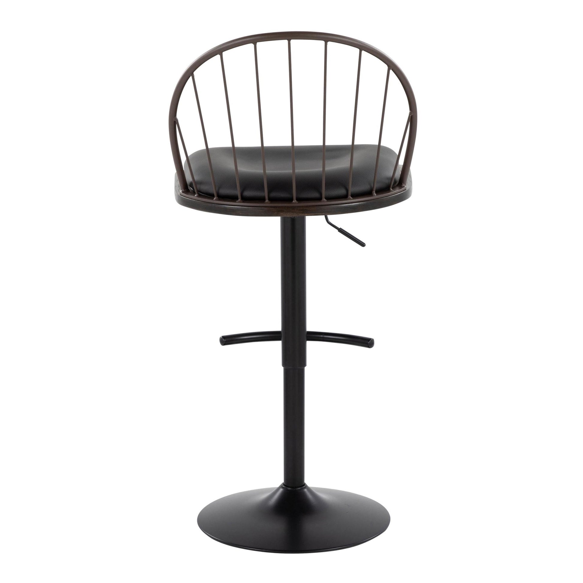 Riley Adjustable Barstool - Set of 2 Black By LumiSource | Bar Stools | Modishstore - 16