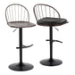 Riley Adjustable Barstool - Set of 2 Black By LumiSource | Bar Stools | Modishstore - 18