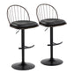 Riley Adjustable Barstool - Set of 2 Black By LumiSource | Bar Stools | Modishstore - 12