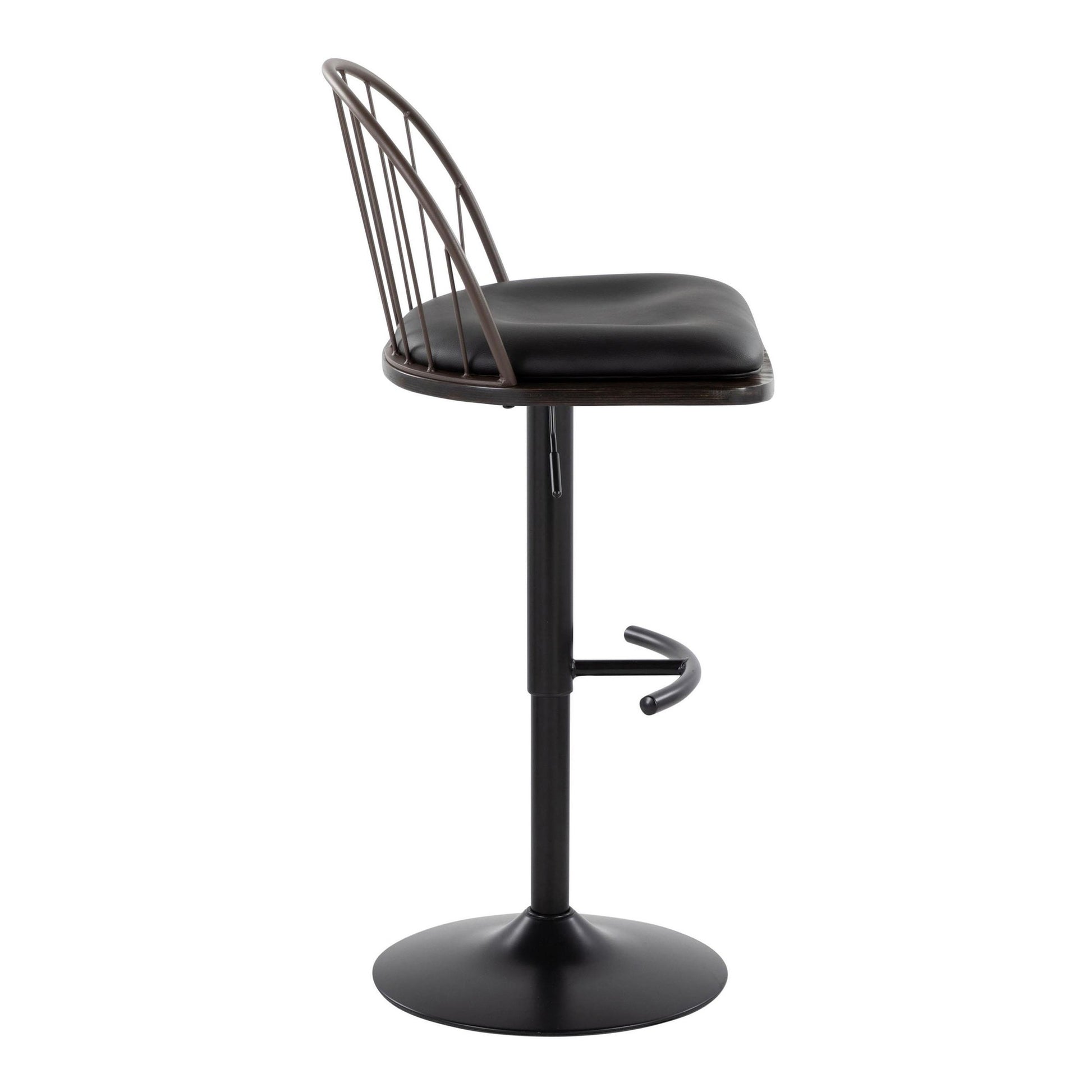 Riley Adjustable Barstool - Set of 2 Black By LumiSource | Bar Stools | Modishstore - 14