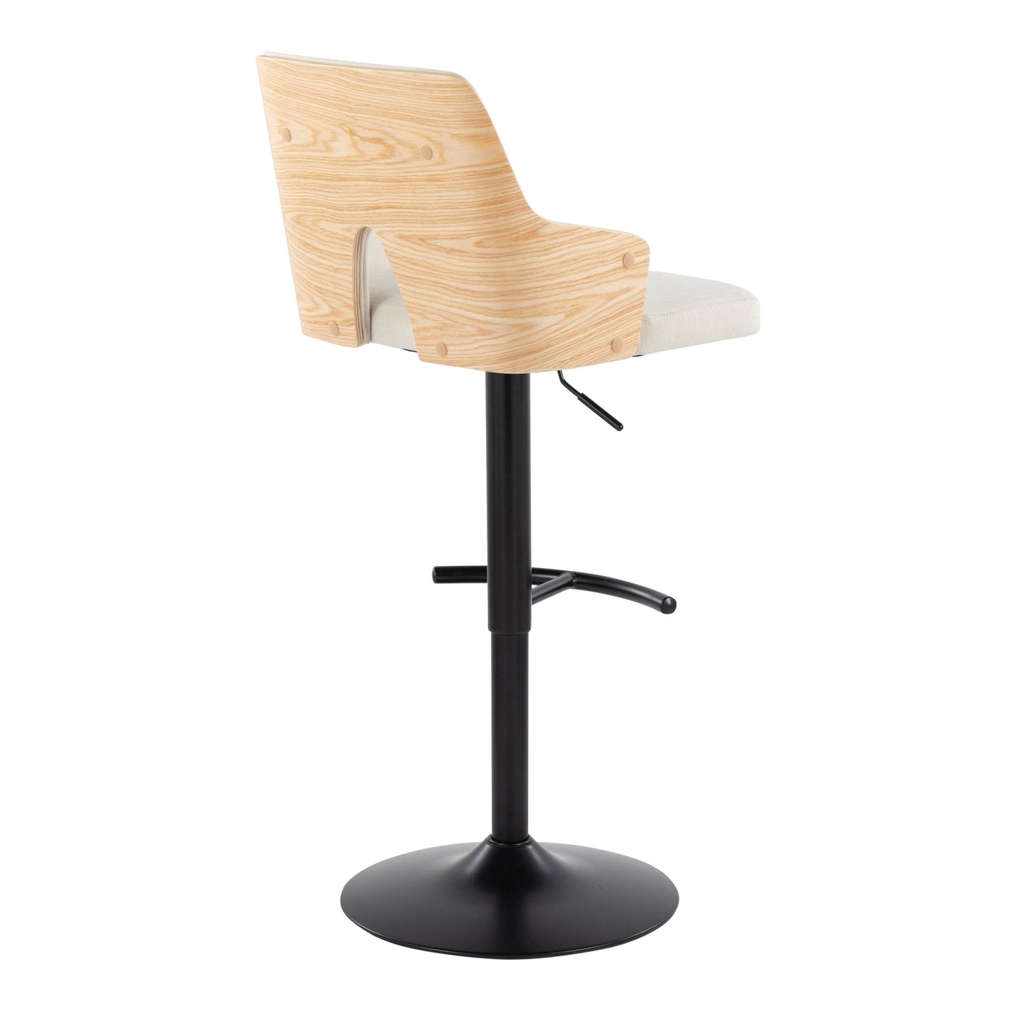 Stella Adjustable Barstool - Set of 2 Cream By LumiSource | Bar Stools | Modishstore - 6