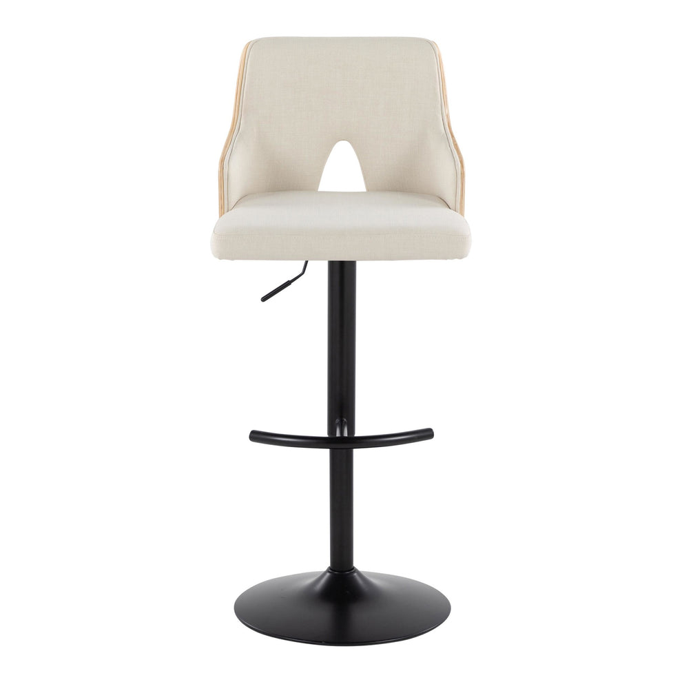 Stella Adjustable Barstool - Set of 2 Cream By LumiSource | Bar Stools | Modishstore - 8