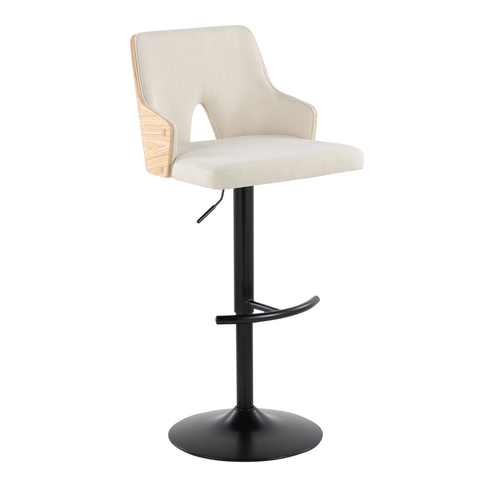 Stella Adjustable Barstool - Set of 2 Cream By LumiSource | Bar Stools | Modishstore - 4