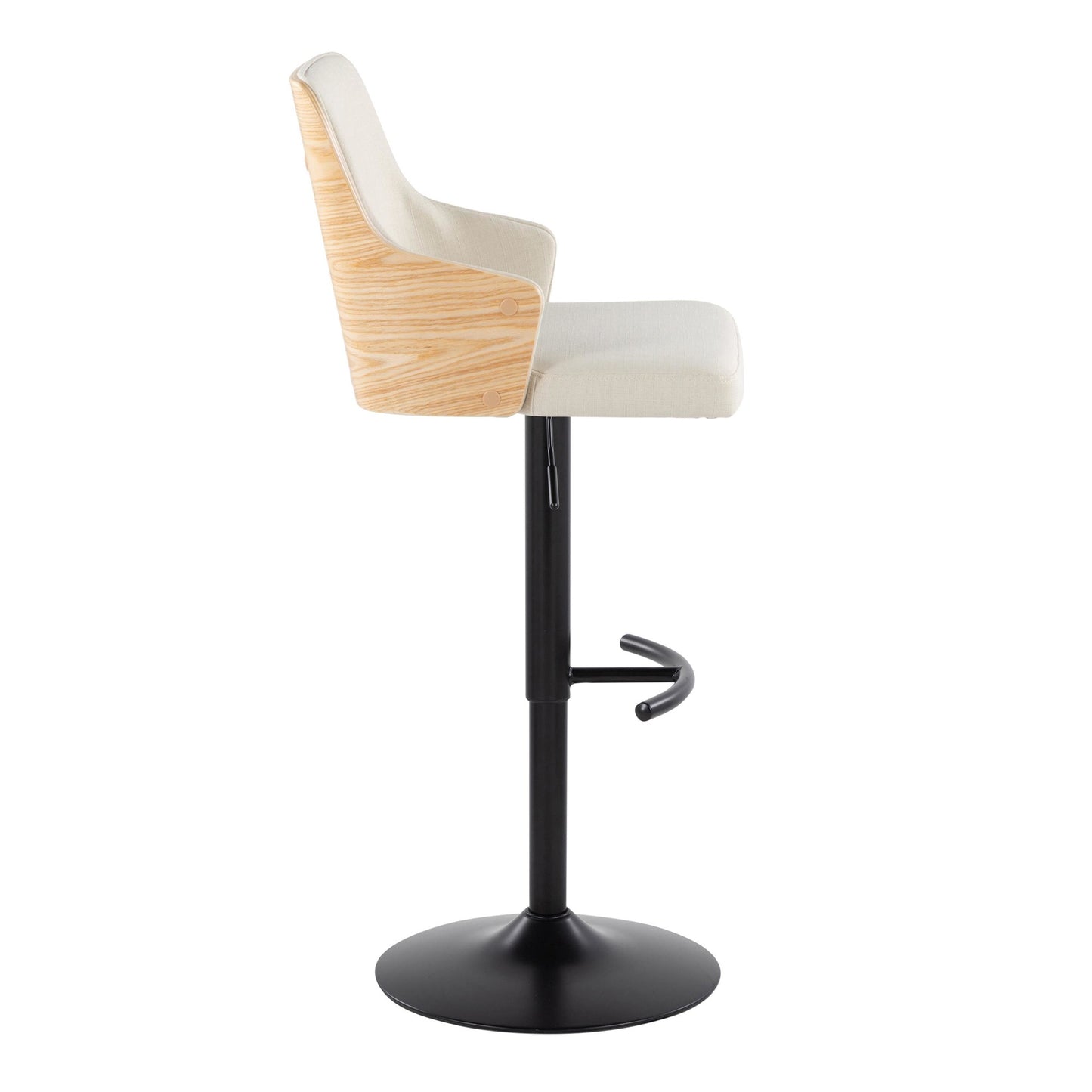 Stella Adjustable Barstool - Set of 2 Cream By LumiSource | Bar Stools | Modishstore - 5